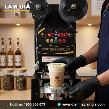 Máy dán miệng ly tự động FEST Lâm Gia