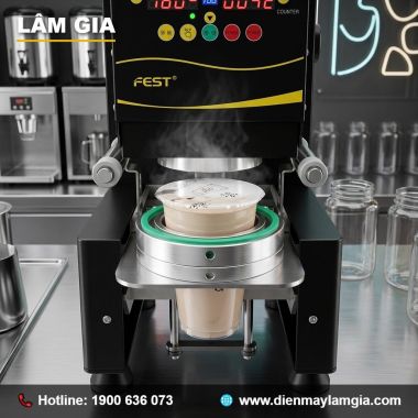 Máy dán miệng ly tự động FEST Lâm Gia