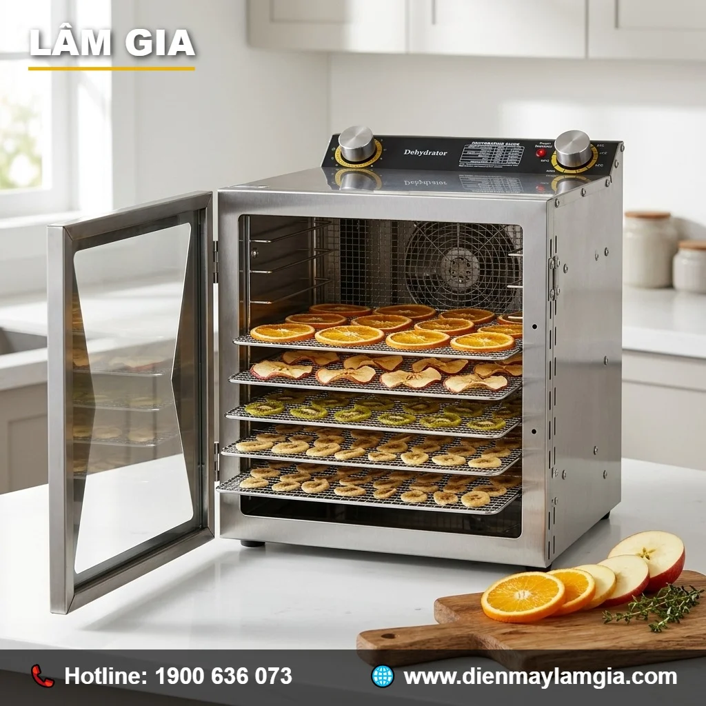 Máy Sấy Hoa Quả 12 Khay Inox Cao Cấp | Điện Máy Lâm Gia